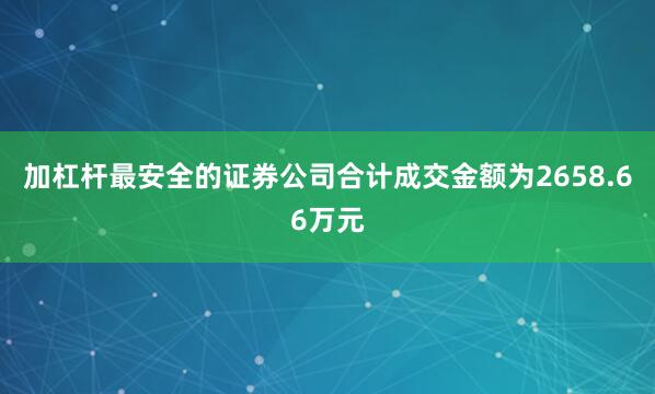 加杠杆最安全的证券公司合计成交金额为2658.66万元